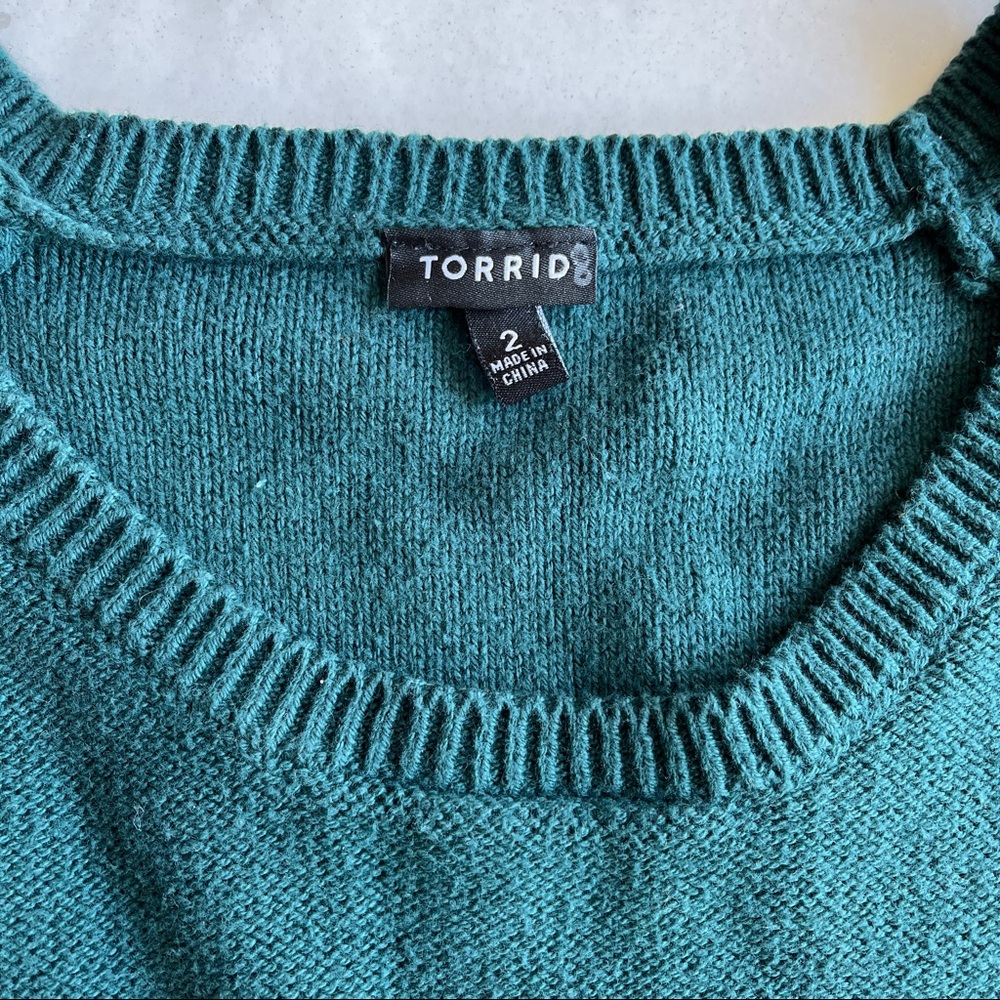 Torrid Plus Split Sleeve Pullover Knit Sweater Fo… - image 4